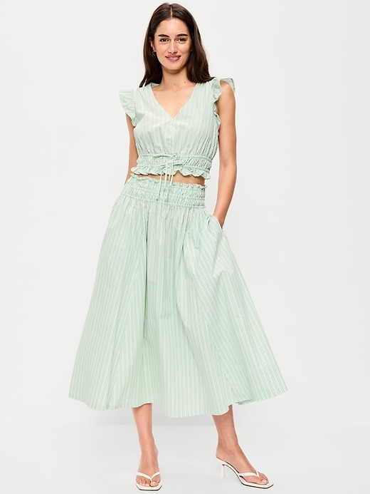 Image number 1 showing, Smocked-Waist Midi Skirt