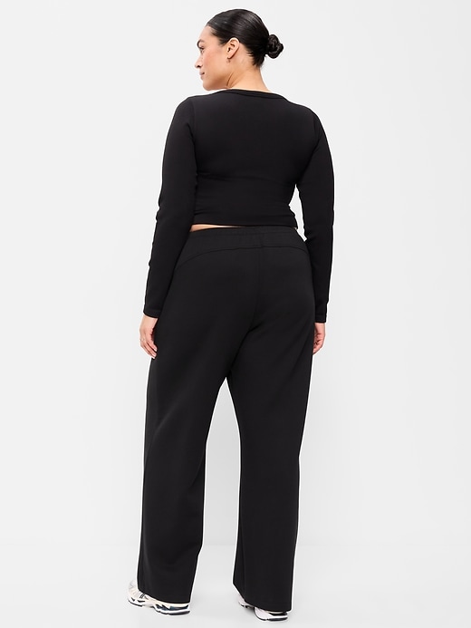 Image number 8 showing, High-Waisted Dynamic Fleece Textured Wide-Leg Sweatpants