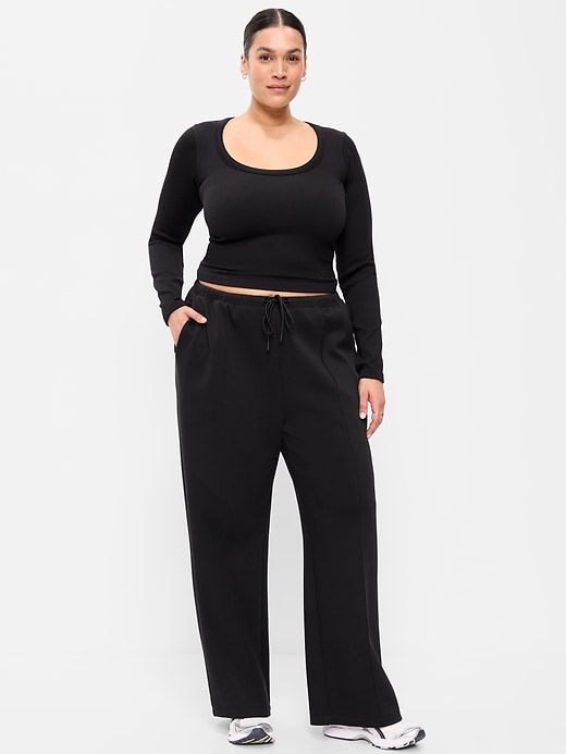 Image number 7 showing, High-Waisted Dynamic Fleece Textured Wide-Leg Sweatpants