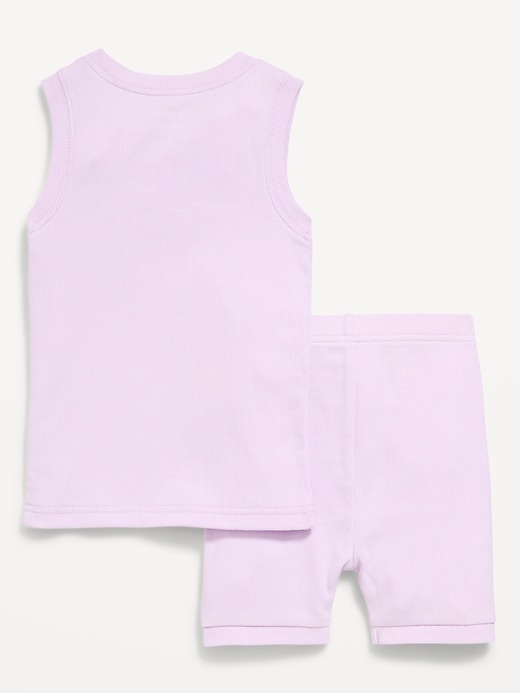 Image number 2 showing, Snug-Fit Sleeveless Ribbed Pajama Set for Toddler & Baby