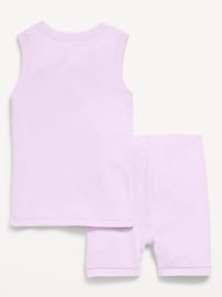 Image number 2 showing, Snug-Fit Sleeveless Ribbed Pajama Set for Toddler & Baby