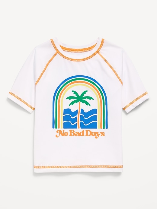 Image number 1 showing, Short-Sleeve Graphic Rashguard Swim Top for Toddler Boys
