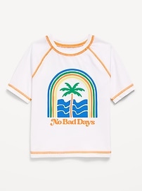 Image number 1 showing, Short-Sleeve Graphic Rashguard Swim Top for Toddler Boys