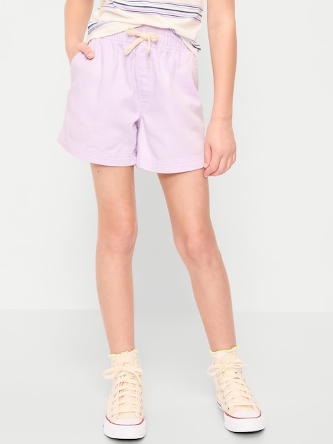 SHORT EN SERGÉ À TAILLE HAUTE ÉLASTIQUE POUR FILLE