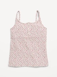 Image number 2 showing, Fitted Printed Henley Tank Top for Girls