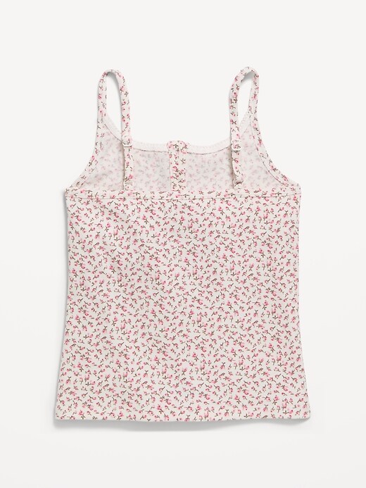 Image number 3 showing, Fitted Printed Henley Tank Top for Girls