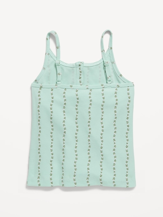 Image number 3 showing, Fitted Printed Henley Tank Top for Girls