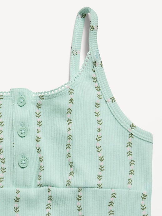 Image number 4 showing, Fitted Printed Henley Tank Top for Girls