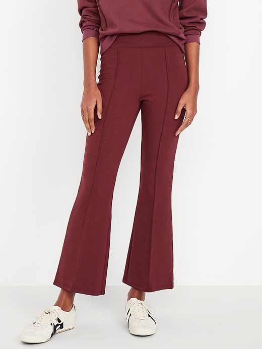 Image number 1 showing, High-Waisted Dynamic Fleece Crop Kick Flare Sweatpants