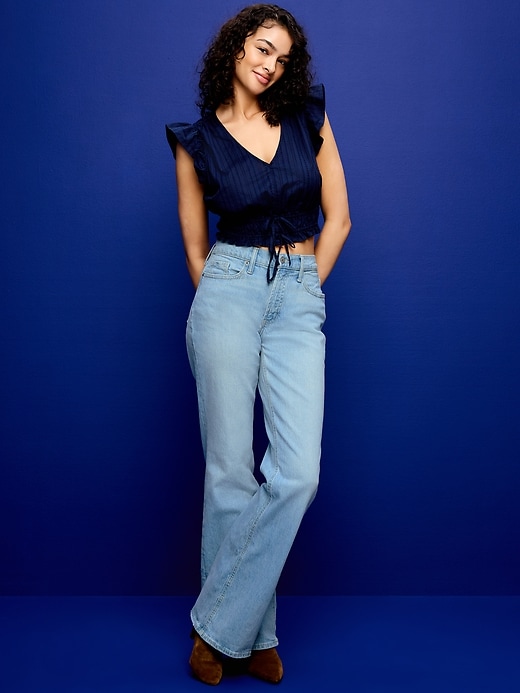 L'image numéro 1 présente Jean Wow semi-évasé ample à taille mi-basse