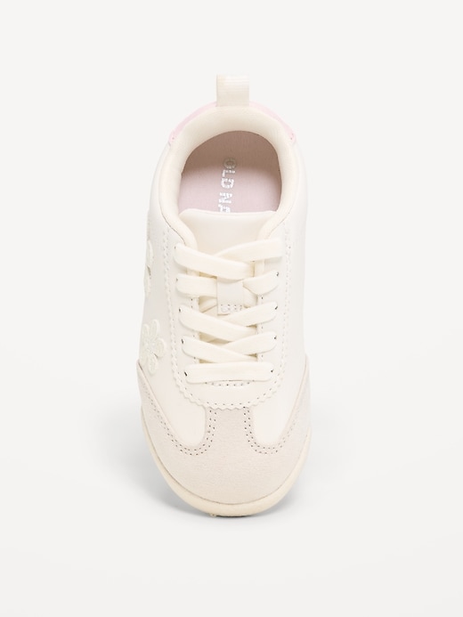 Image number 2 showing, Faux-Leather Lace-Up Sneakers for Toddler Girls