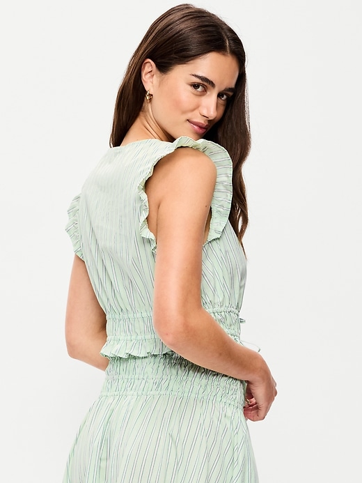 Image number 2 showing, Flutter-Sleeve Poplin Top