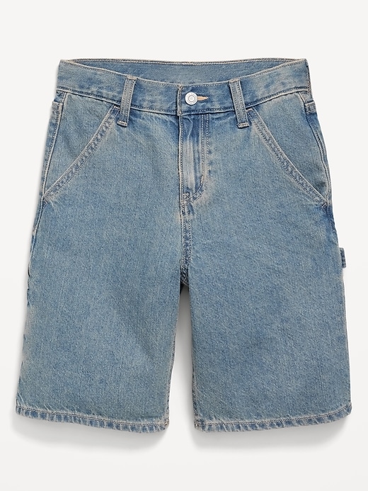 Image number 1 showing, Below Knee Super Baggy Utility Jean Shorts for Boys