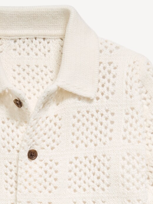 L'image numéro 3 présente Chemise crochetée surdimensionnée à manches courtes pour tout-petit