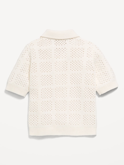 L'image numéro 2 présente Chemise crochetée surdimensionnée à manches courtes pour tout-petit