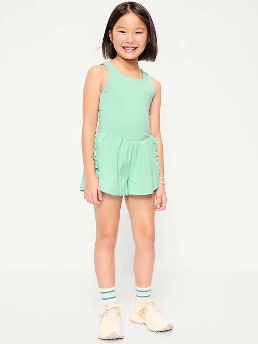 Image number 1 showing, PowerChill Sleeveless Ruffle-Trim Romper for Girls