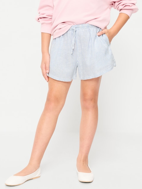 Printed Linen-Blend Shorts for Girls