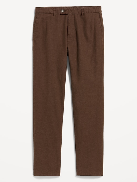 L'image numéro 1 présente Pantalon habillé coupe droite années 1990 en mélange de lin