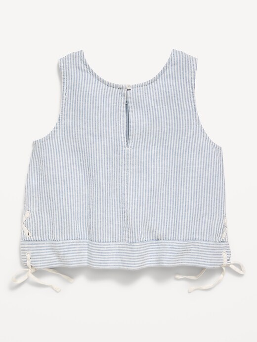 Image number 3 showing, Sleeveless Striped Tie-Knot Linen-Blend Top for Girls