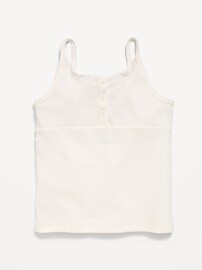 Image number 2 showing, Fitted Lace-Trim Henley Tank Top for Girls