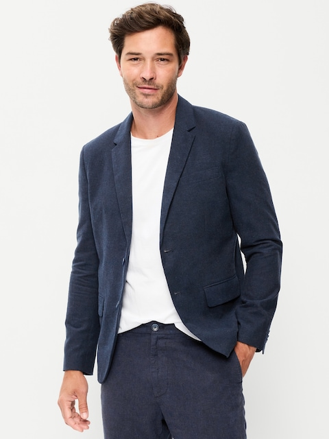 Relaxed Unlined Linen-Blend Blazer