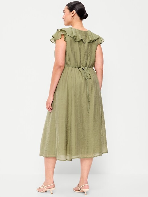 Image number 7 showing, Ruffle-Sleeve Fit & Flare Midi Dress