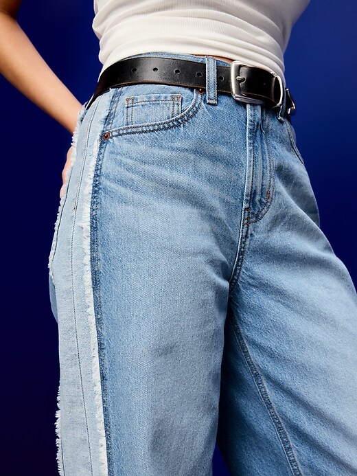 Image number 5 showing, High-Waisted Baggy Wide-Leg Jeans