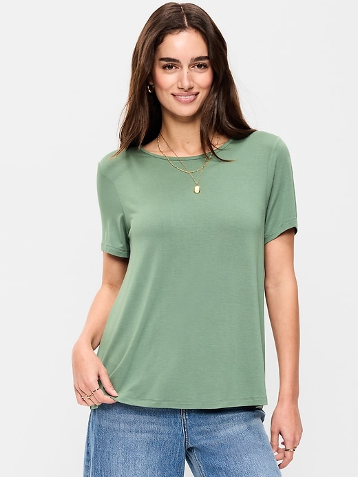 Image number 1 showing, Luxe Crew-Neck T-Shirt