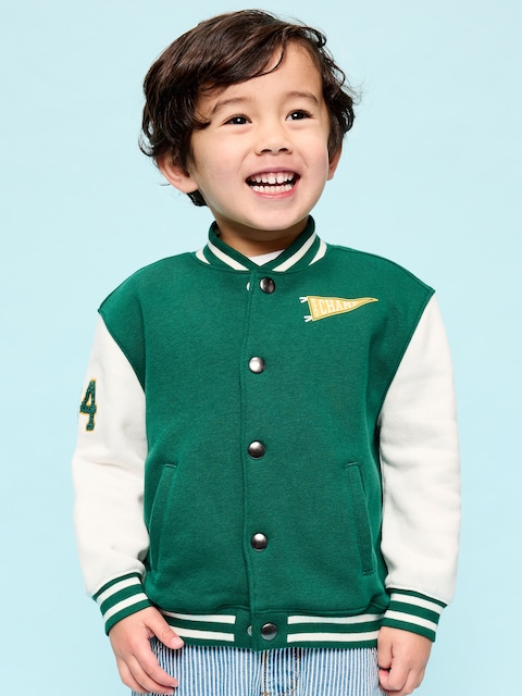 Oversized Fleece Bomber Jacket for Toddler Boys