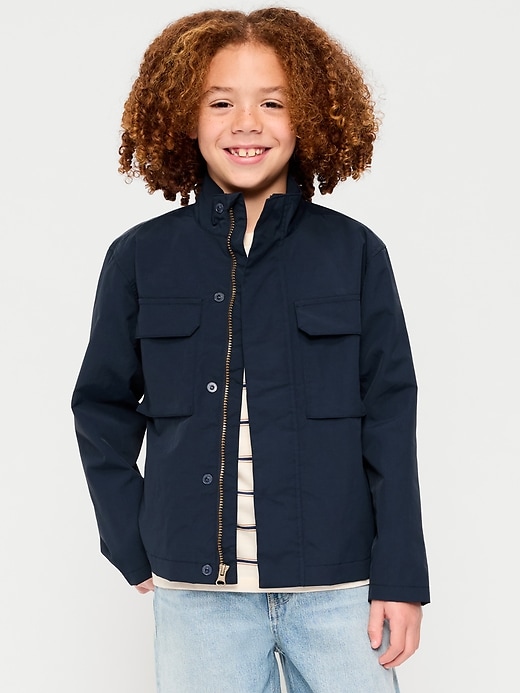 Image number 1 showing, Water-Resistant Utility Jacket for Boys