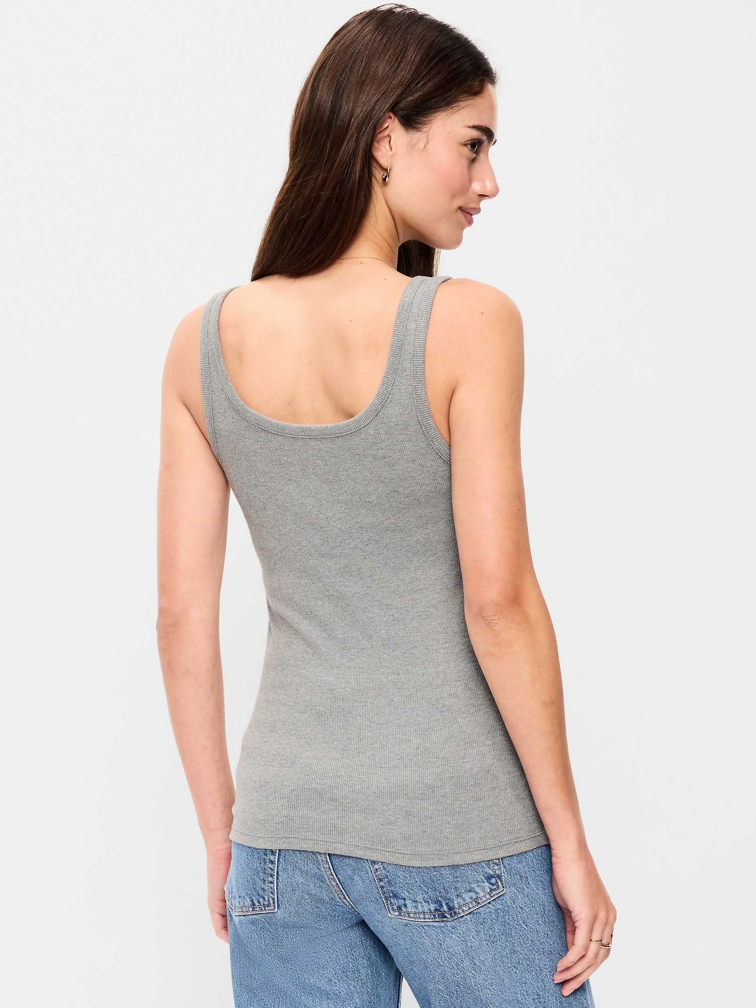 L'image numéro 2 présente Camisole Première couche côtelée à encolure dégagée