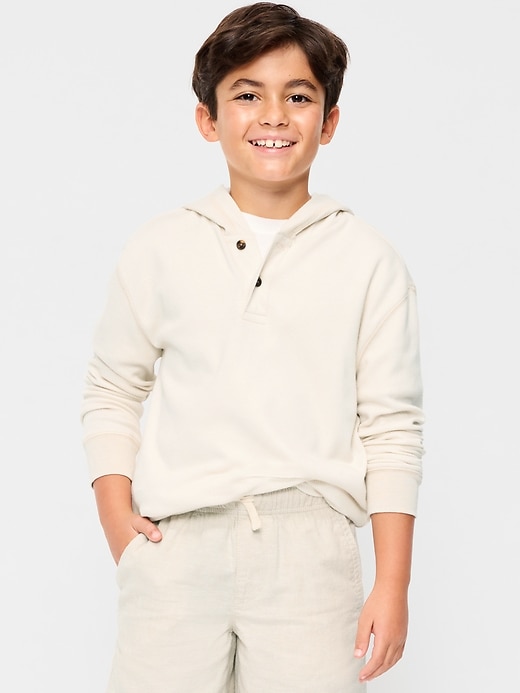 Image number 1 showing, Cozy Hooded Henley Sweater for Boys