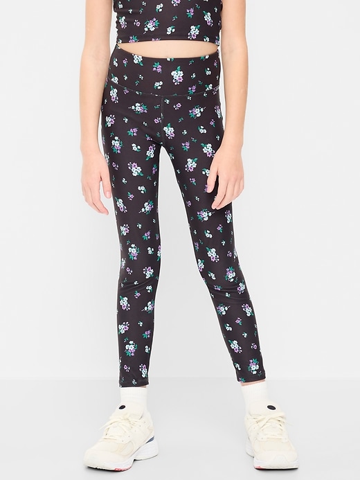 Image number 1 showing, High-Waisted PowerSoft 7/8-Length Leggings for Girls