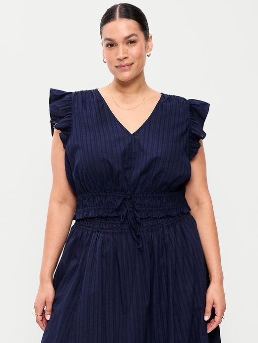 Image number 4 showing, Flutter-Sleeve Poplin Top