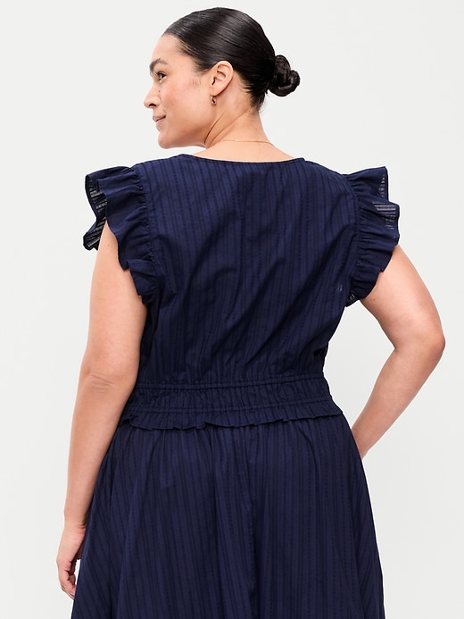 Image number 7 showing, Flutter-Sleeve Poplin Top