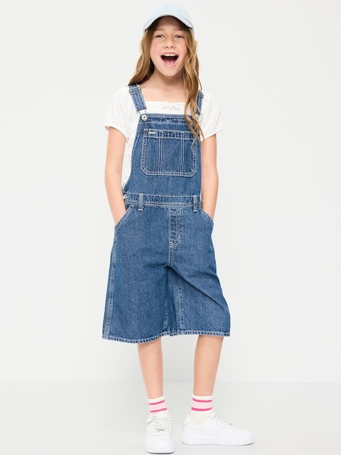 Baggy Denim Shortalls for Girls