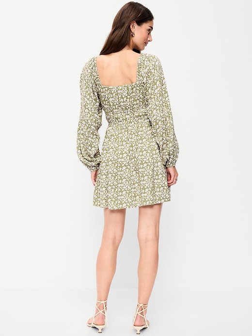 Image number 2 showing, Long-Sleeve Square-Neck Mini Dress