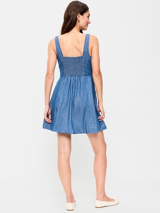 Image number 2 showing, Fit & Flare Denim Mini Dress