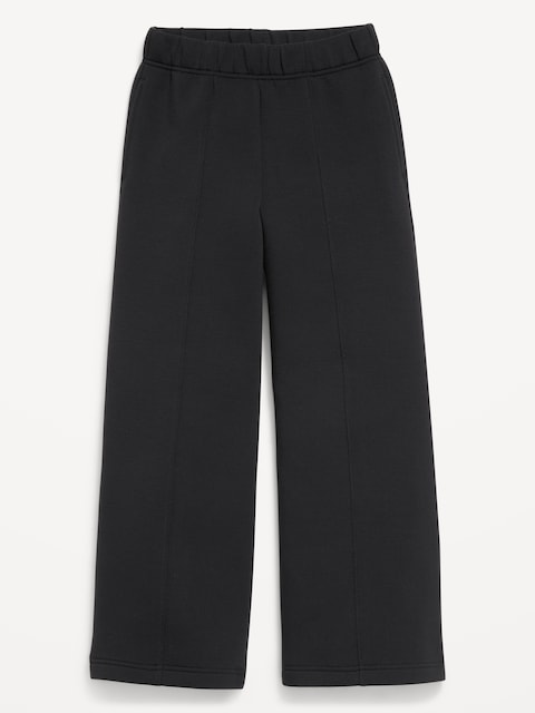 PANTALON EN MOLLETON RAFFINÉ À JAMBE LARGE ET À TAILLE HAUTE POUR FILLE