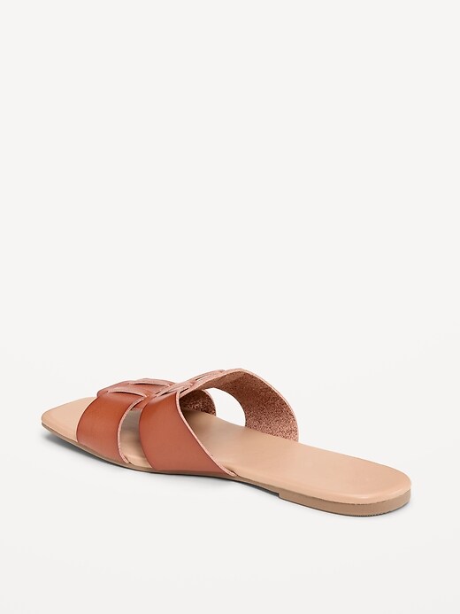Image number 4 showing, Faux-Leather Slide Sandals