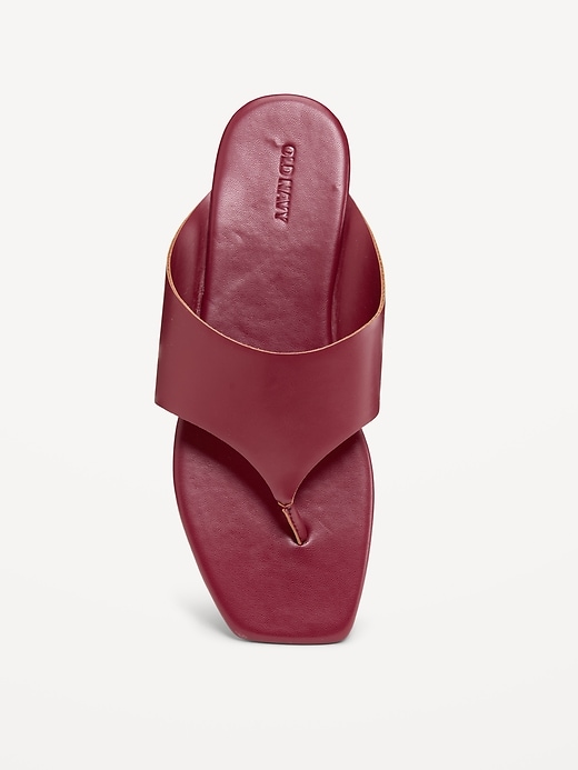 Image number 3 showing, Faux-Leather Wide Thong Sandal for Women