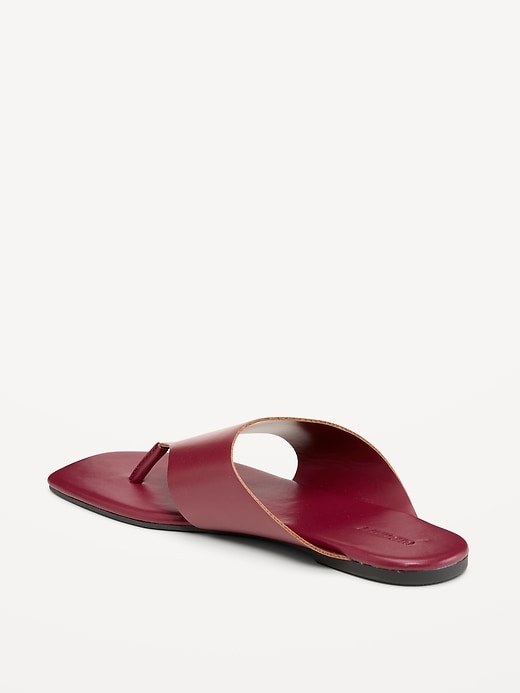 Image number 5 showing, Faux-Leather Wide Thong Sandal for Women