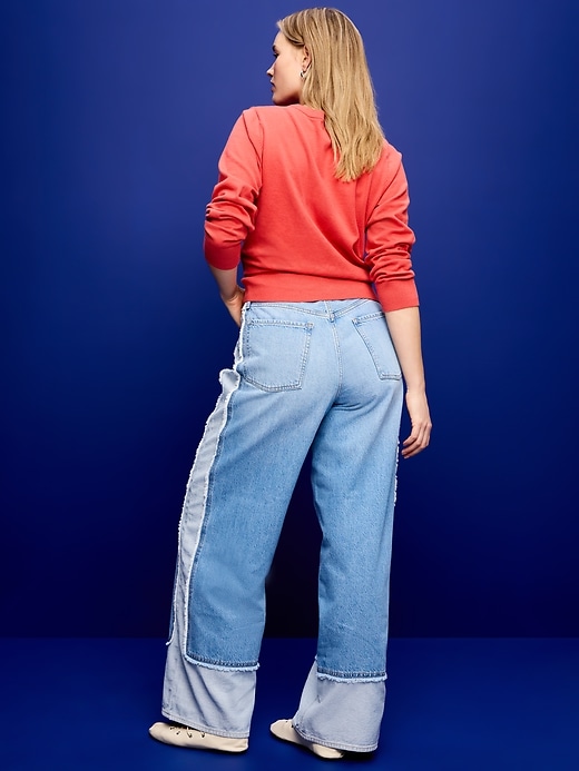 Image number 7 showing, High-Waisted Baggy Wide-Leg Jeans