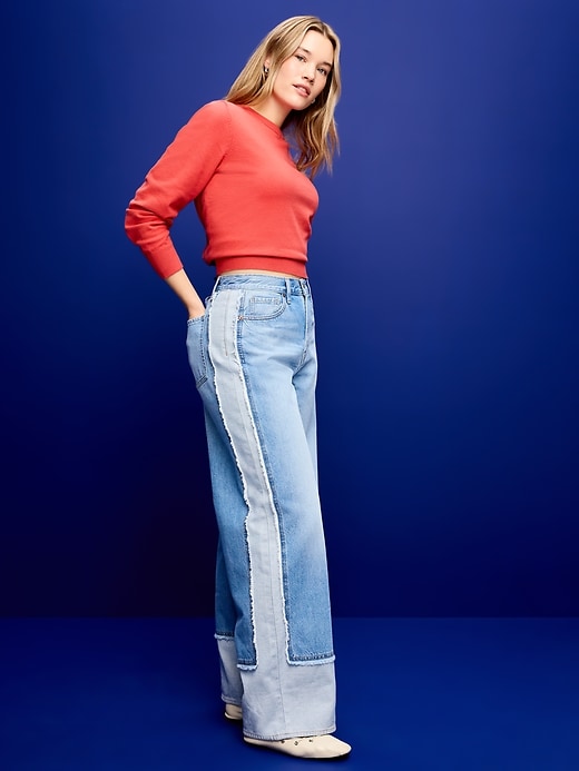 Image number 6 showing, High-Waisted Baggy Wide-Leg Jeans