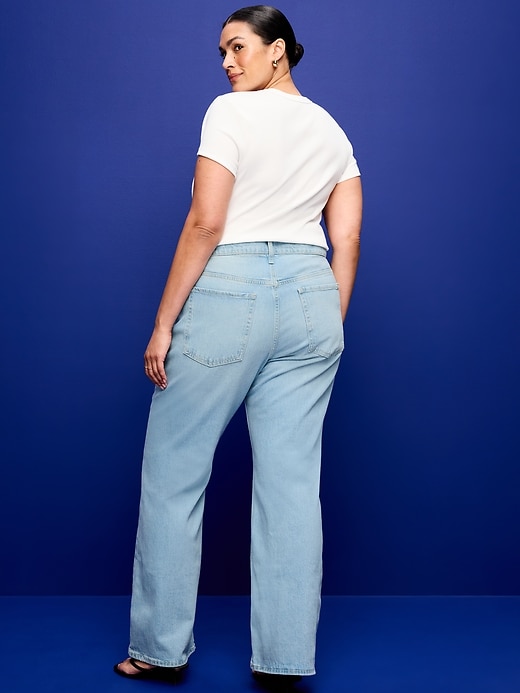 Image number 8 showing, Mid-Rise Loose Boot-Cut Jeans