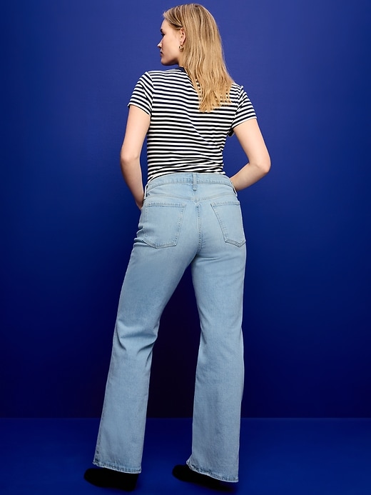 Image number 6 showing, Mid-Rise Loose Boot-Cut Jeans