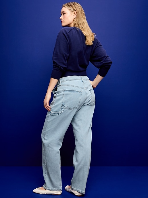 Image number 6 showing, Low-Rise Utility Slouchy Straight Jeans