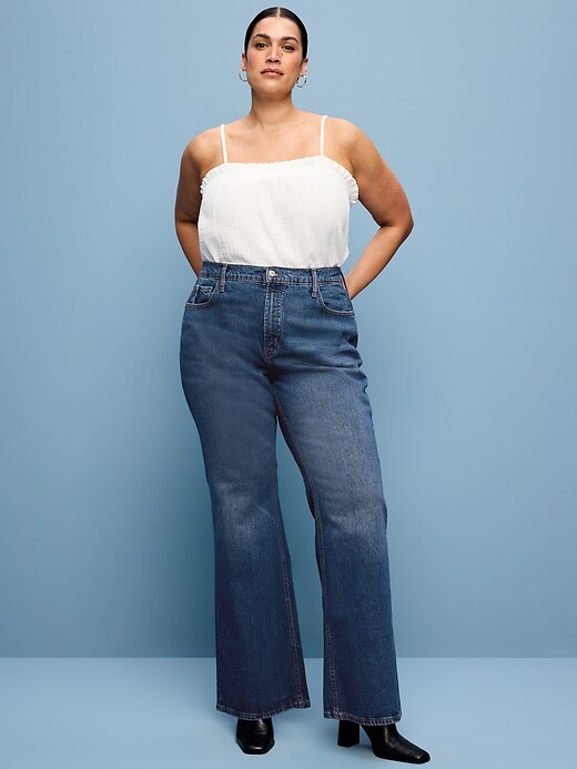 Image number 7 showing, Mid-Rise Loose Boot-Cut Jeans
