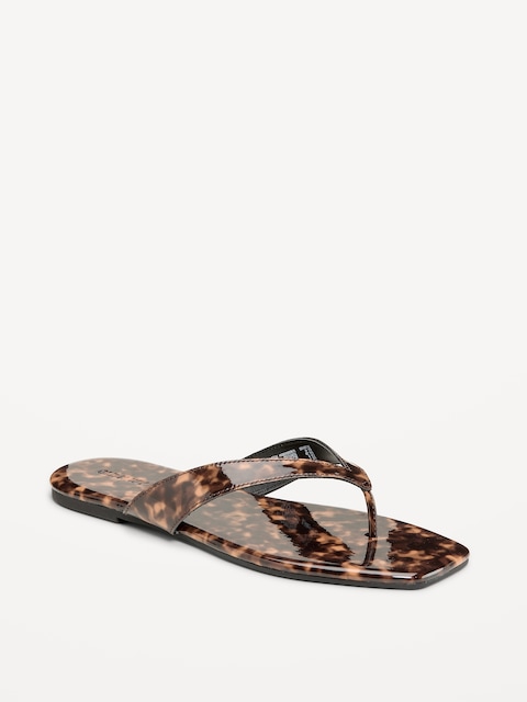 Faux-Leather Flip Flop for Women