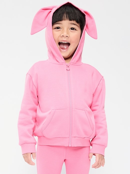 Image number 1 showing, Oversized Critter Zip Hoodie for Toddler Girls